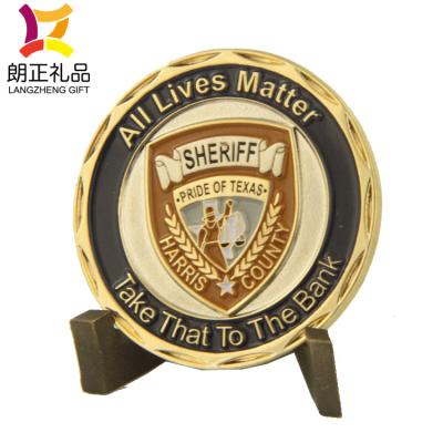 China Europe Free Design Customized Soft Enamel Texas Gold Metal Coins for sale