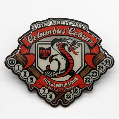 China China Elite 32 World Snake Series Baseball Anniversary Collar Pin Badge for sale