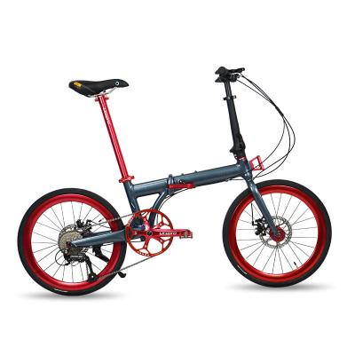 China KENDI 22 Inch 6061 Aluminum Alloy Pearin Flower Drum MINNI9 Speed ​​Folding Bike Road Bike Super Light Mountain Bike for sale