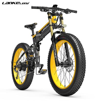 China LANKELEISI XT750PLUS 26 Inch Foldable Fat Tire Electric Bicycle 1000W 48V 10.4AH Aluminum Alloy, Hydraulic Disc Brake for sale