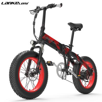 China Aluminum alloy EU CE certification LANKELEISI X2000PLUS 20 inch foldable fat tire electric bicycle 48v 500w10.4ah lithium battery for sale