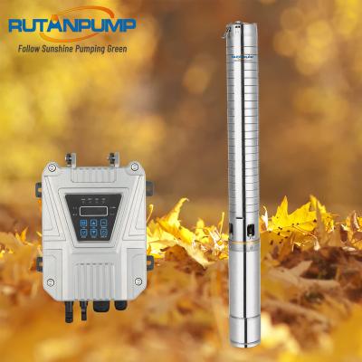 China Latest good quality 48V 400W high efficiency RUTANPUMP water pump solar water pump solar submersible water pump for farm for sale