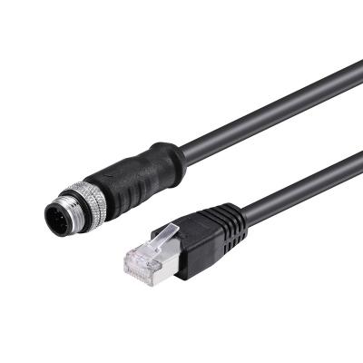 China Flexible Automotive Hig m12 8p male to industrial rj45 camera ethernet cable for sale