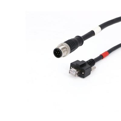 China Automotive Industrial Video Data Line , Industrial Ethernet M12 To RJ45 With Mounting Screws for sale