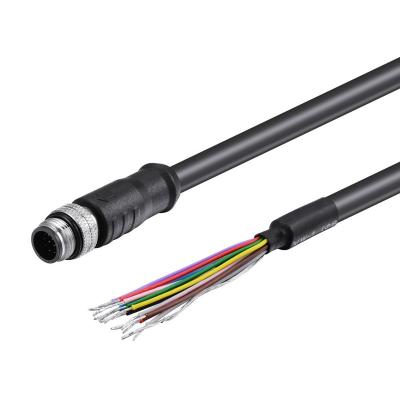 China Automotive Industrial Camera Shutter Cable Basler Hikon 12 Pin Male Shielded Power Cord for sale