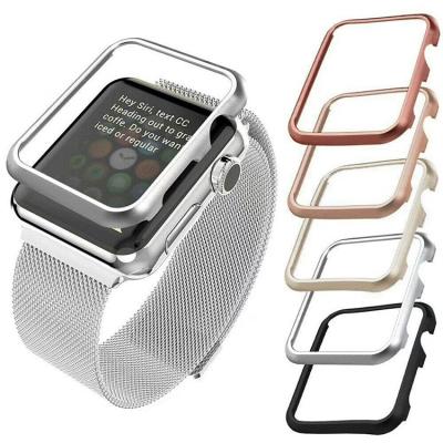 China Stainless Steel Aluminum Cover For Apple Watch Case 42mm 38mm 40mm 44mm iwatch Bumper Series Shell For 6 5 4 3 2 1 Cases Metal View Protector for sale