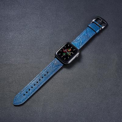 China Low MOQ Genuine Leather Watch Band Strap Newest High Quality Fanshion Style For Apple Watch for sale