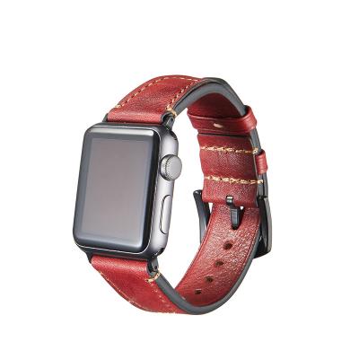 China Fanshion Amazon Top Sell Watch Band Super Genuine Leather Watch Band For Apple Series 3 4 5 6 Se Watch Bands for sale