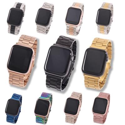 China Stainless Steel Strap For Apple Watch Band 40mm 44mm 6 5 4 3 38mm 42mm Strap Sports Metal Watch Band For iWatch 3 2 for sale