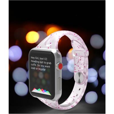 China Fanshion 38 40 42 44 mm Glitter Strap Silicone Strap Watch Band For Watch Band for sale