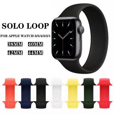 China Fanshion Sport Loop Band For Apple Watch Series 6 Se 44mm 40mm Silicone Strap For Apple Watch 6 5 4 3 44mm 40mm 42mm 38mm Solo Loop Strap for sale