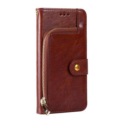 China Fanshion Factory Price Noble Zipper Wallet Leather Case Fit For Samsung Huawei OPPOSmart Phone for sale