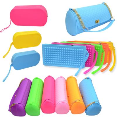 China New Fashion Waterproof Silicone Stir Pencil Pen Case Toy Office Stationery Bag Silicone for sale