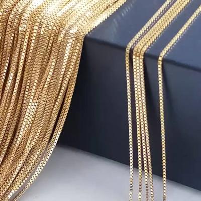 China Classic Wholesale Korean Excellent Quality Box Shaped Necklace or Bracelet Making Chain, 0.6 and 0.8 Size Brass Chain in Vintage for sale