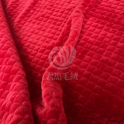 China Auto upholstery wholesale high quality polyester knitted artificial home textile plush embossed fabric for sale