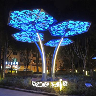 China Creative Outdoor Commercial Use Yard Park Lawn Ornaments Furniture Bench LED Pattern Light for sale