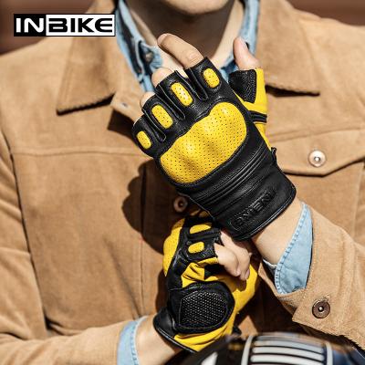 China Half Finger INBIKE Summer Goatskin Half Finger Gloves Cycling Sports Bike MTB Mountain Motorcycle Running Cycling Gloves CM206 for sale