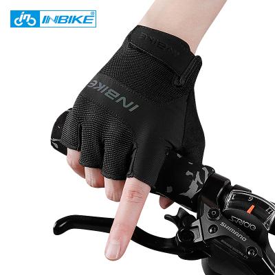 China Men's Sports Gym Fitness Colorful Reflection Finger INBIKE Half Finger Thickened EVA Palm Pad Bike Bicycle Recycling Gloves MH125 for sale