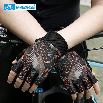 China Mens INBIKE Summer Sports Equipment Gloves Half Finger MTB Cycling Gloves BH120 Shockproof Breathable Bicycle Cycling Gloves for sale