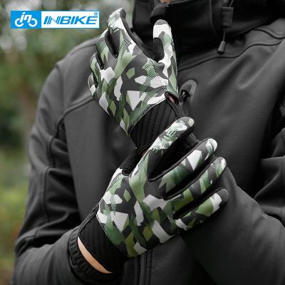 China INBIKE Mens Anti Slip Thickened Protective Gloves Touch Screen Finger Full Climbing Downhill Cycling Road Gloves BC130 for sale