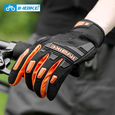 China Men INBIKE Sports Thickened TPR Gloves Palm Protection MTB Bicycle Mountain Bike Shockproof Cycling Gloves MC020 for sale