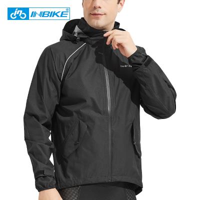 China INBIKE MTB Sports 10000mm H2O Rain Coat Cycling Anorak Waterproof Outdoor Waterproof Reflective Jacket With Hood WB105 for sale