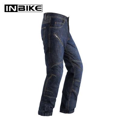 China INBIKE Breathable Men Waterproof Elastic Waist Jeans Pants Riding Bike Bicycle Anorak Cycling Pants MJP01 for sale