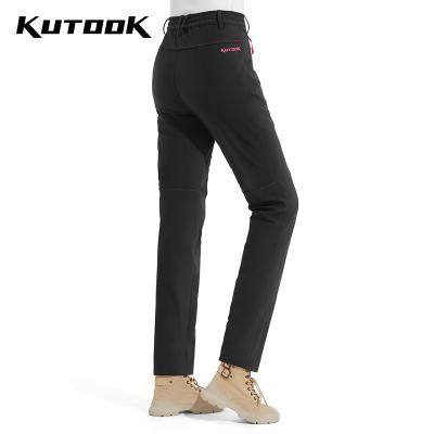 China KUTOOK Breathable Winter Women's Outdoor Sports Slim Pants Windproof Fleece Hiking Anorak Cycling Pants HP316 for sale