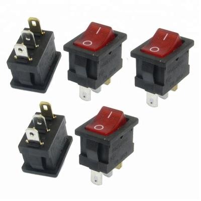 China 5 Pcs 2 3 Pin ON/OFF Illuminated Red Light Position SPST Rocker Switch Boat Rocker Switch ON/OFF for sale