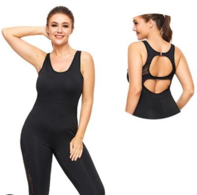 China Breathable one-piece plus size fitness yoga suit women air yoga wear thin back tight show onesie for sale