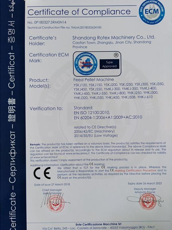 CE - Shandong Rotex Machinery Co., Ltd.