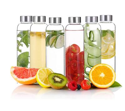 China 550ML Amazon Viable Hot Sale Borosilicate Glass High Quality Clear Water Bottle For Juice for sale