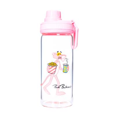 China Cute Design 450ML Sustainable Water Bottles Tea Tumbler With Infuser BPA Borosilicate Glass Free Water Bottle For Kids for sale