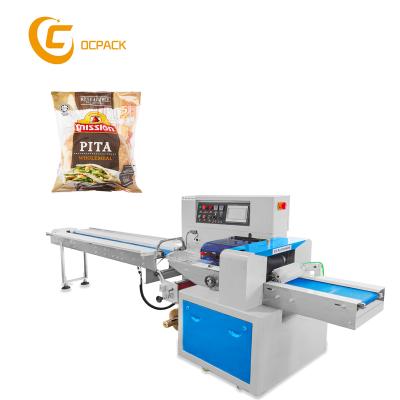 China Flat Bread Pita Bread Tortilla Packaging Machine Full Automatic Tortilla Wrapping Machine horizontal chapati for sale