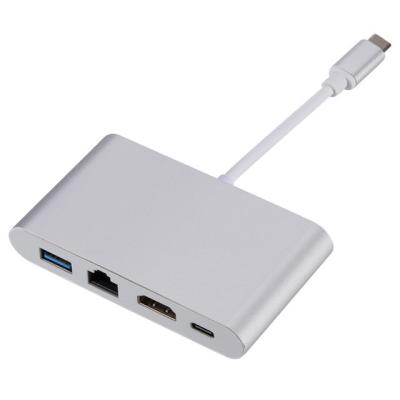 China Hot Selling Aluminum Alloy Thunderbolt 3 Type C To Hdmi 4k Ethernet LAN USB-c for sale