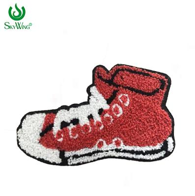 China Other hot sale wholesale red chenille patches shoes train custom embroidery patch for apparel and hat for sale