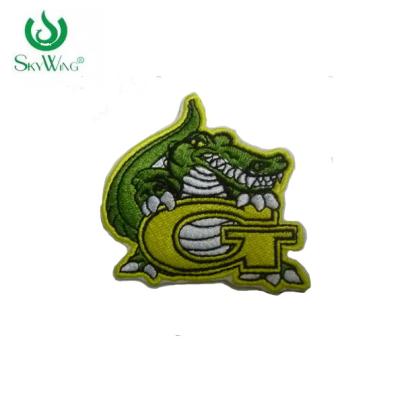 China High Quality Handmade Cartoon Crocodile Embroidery Patches Iron-on For Hat for sale