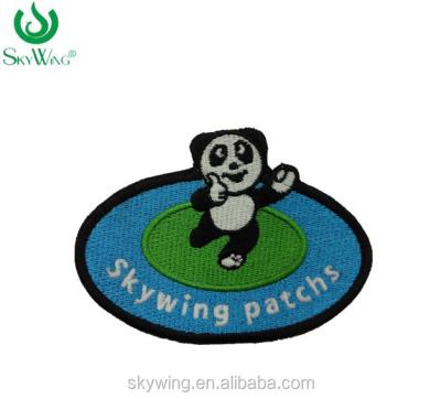 China 3D custom embroidery patches with glow in the dark thread sew on child clothes for sale