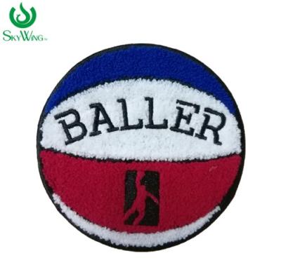 China 3D Basketball Chenille Embroidery Sports Patch for sale