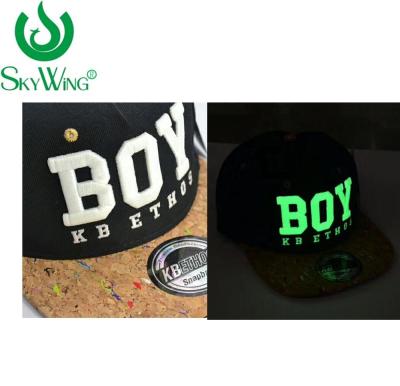 China COMMON Custom 3D Embroidery Snapback Hats Glow-in-the-Dark Hat for sale