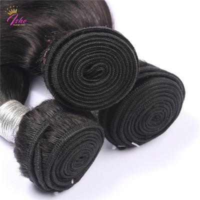 China 100% Virgin Hair Bundles Ishe Hair Virgin Hair Bundle With Closure Unprocessed Hair 100% Body Wave Weft Extension for sale