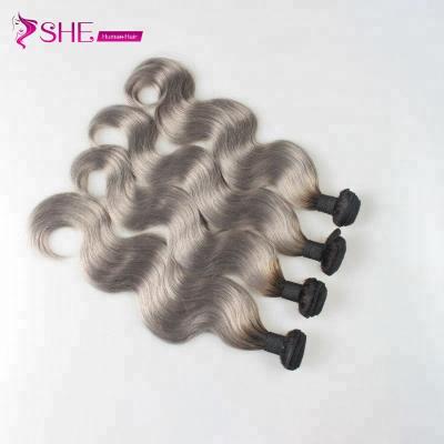 China Hot Package Gray Hair New Products 1bgray Body Wave Ombre Ombre Hair Extension Hair For 3PCS for sale