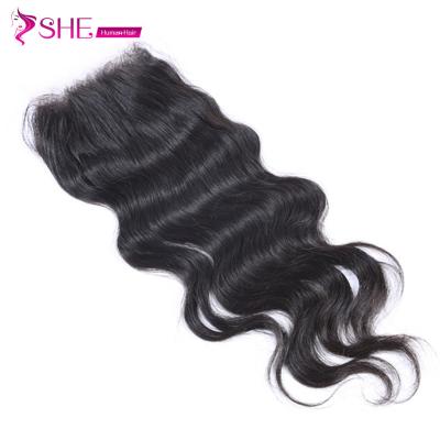 China Factory Best Price Silky Straight Straight Virgin Brazilian Wave Hair Big Cuticle Aligned Body Wave Lace Closure With Baby Hair for sale