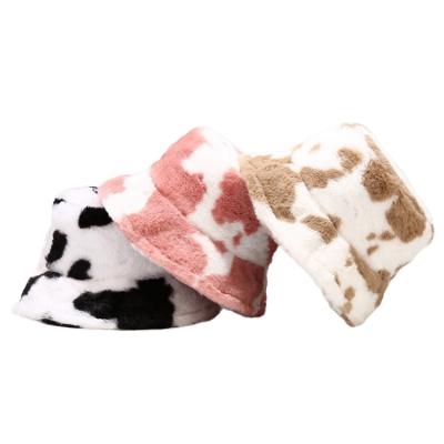 China Fashion \ Comfortable Thick Warm Hat \ Goods 2020 New Autumn And Winter Hat Cow Bucket Hat Fashion Plush Pattern Fisherman for sale