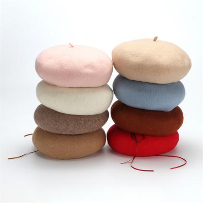 China 2021 winter fashion wool beret cheap wholesale soft high quality hat picture French wool beret ladies for sale