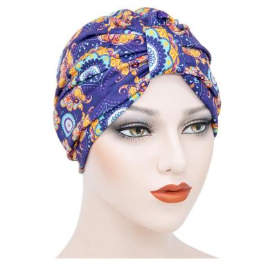 China New Picture Fashion Print Double Layer Cowl Night Sleep Hat For Women Headwrap Satin Hair Hoods for sale