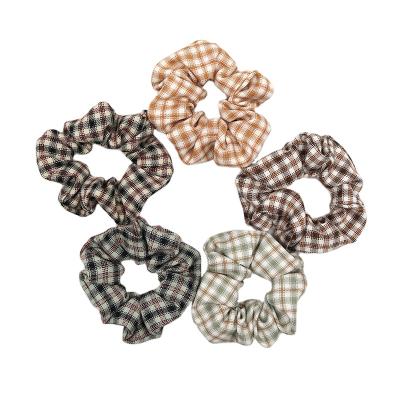 China Fashoin Curly Soft Rope Ponytail Hairband Plaid Headband Fashion Hair Accessories for sale