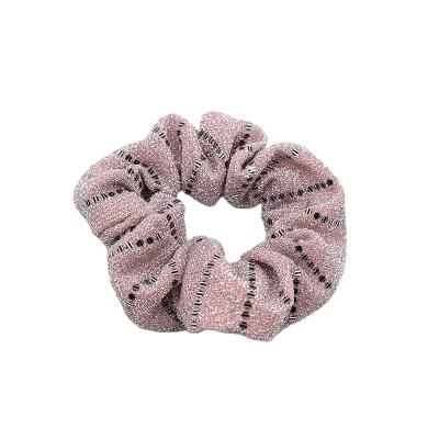 China Handmade Multicolor Glitter Easy Scrunchie Women Hair Band Ponytail Holder Hairband Elastic Hair Accessories for sale