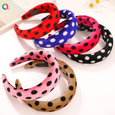 China Non-slip Hair Sponge Fashion Headband Flannel Circle Hairband Women Party Trendy Soft Thick Elegant Headbands Non-slip Headband for sale