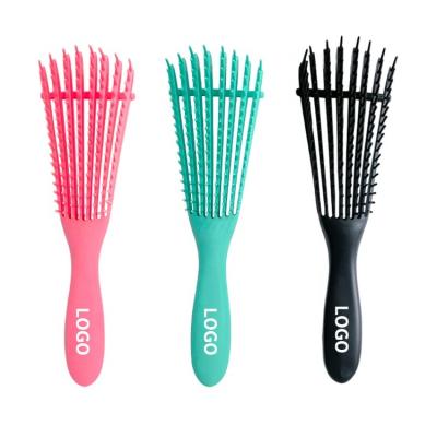 China Beauty Care Make Tools Wholesale Professional Octopus Eight Rows Hair Detangler Brush For Woman Natural Curly High Quality Plastic Comb for sale